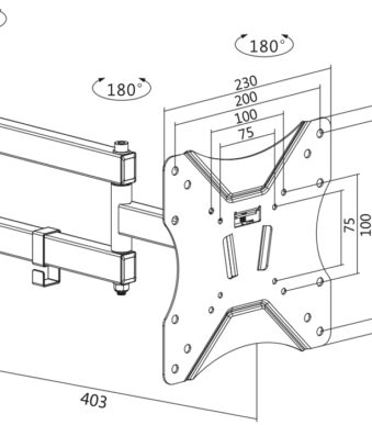 LogiLink TV-muurbeugel Full Motion, voor 58,42 - 106,68 cm