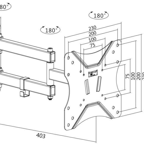 LogiLink TV-muurbeugel Full Motion, voor 58,42 - 106,68 cm