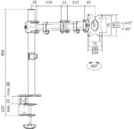 LogiLink monitorarm, armlengte: 428 mm, zwart