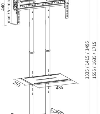 LogiLink TV-standaard, kantelbaar, voor 96,98 - 177,8 cm