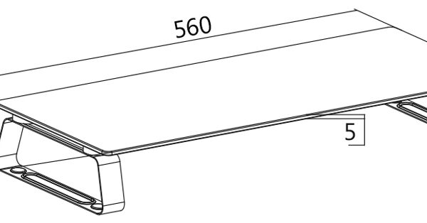 LogiLink Monitorplateau, staal/glas, zilver