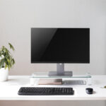 LogiLink Monitorplateau, staal/glas, zilver