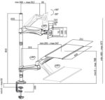 LogiLink Zit-Sta werkplek, voor 1 monitor, zwart