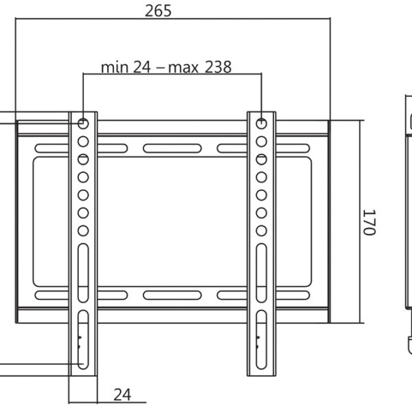 LogiLink TV-muurbeugel, vlak, voor 58,42 - 106,68 cm