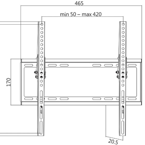 LogiLink TV-muurbeugel, kantelbaar, voor 81,28 - 139,7 cm