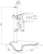 LogiLink monitorarm met voet, armlengte 88 mm, zwart