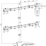 LogiLink viervoudige monitorarm met voet, armlengte 460 mm, zwart