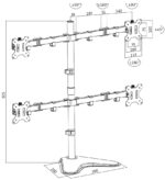 LogiLink viervoudige monitorarm met voet, armlengte 460 mm, zwart