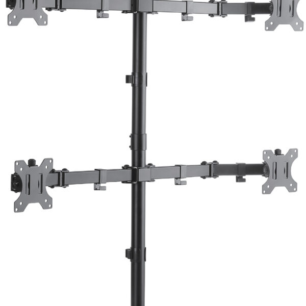 LogiLink viervoudige monitorarm met voet, armlengte 460 mm, zwart