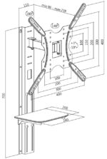 LogiLink TV-wandhouder met opbergplank, voor 81,28 - 139,7 cm
