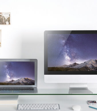 LogiLink monitorstandaard, extra breed, staal/glas, zilver