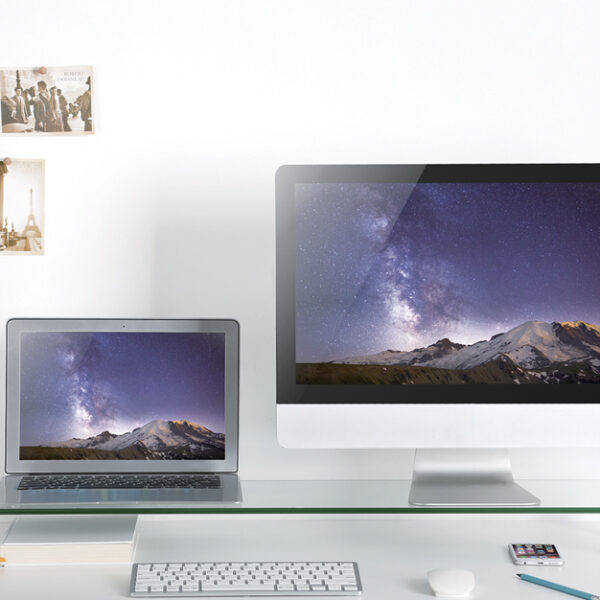 LogiLink monitorstandaard, extra breed, staal/glas, zilver