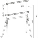 LogiLink TV-standaard, voor 124,46 - 177,80 cm, 4-poots, zwart