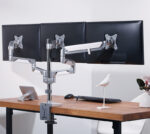 LogiLink drievoudige monitorarm, van aluminium, zilver, Curved Screens