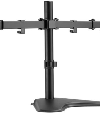 LogiLink dubbele monitorarm met voet, armlengte: 390 mm, zwart