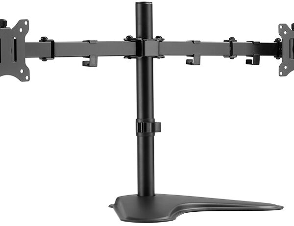LogiLink dubbele monitorarm met voet, armlengte: 390 mm, zwart