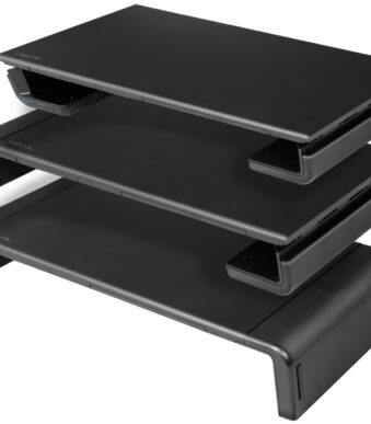 LogiLink monitorstandaard, breedte instelbaar, 3x USB, zwart
