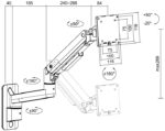 LogiLink monitorarm voor wandmontage, armlengte: 424 mm