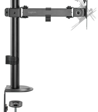 LogiLink monitorarm, armlengte: 200 mm, zwart