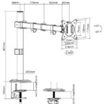 LogiLink monitorarm, armlengte: 376 mm, zwart