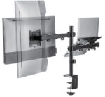 LogiLink monitorarm met notebookhouder, zwart