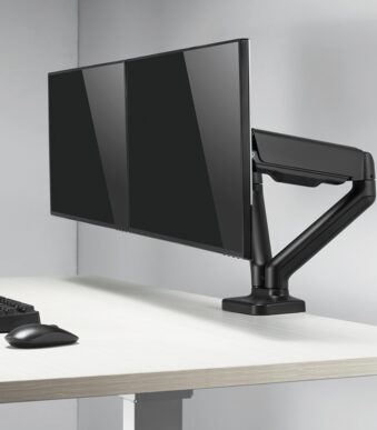 LogiLink dubbele monitorarm, aluminium, armlengte: 450 mm, zwart