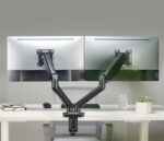 LogiLink dubbele monitorarm, aluminium, armlengte: 450 mm, zwart