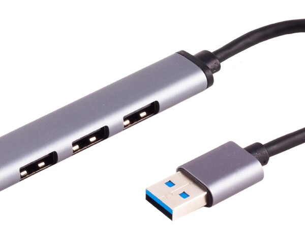 shiverpeaks BASIC-S USB-A 3.0 Hub, 4-voudig, ALU, slim, grijs