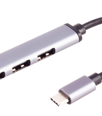 shiverpeaks BASIC-S USB-C 3.0 Hub, 4-voudig, ALU, slim, grijs