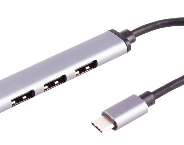 shiverpeaks BASIC-S USB-C 3.0 Hub, 4-voudig, ALU, slim, grijs