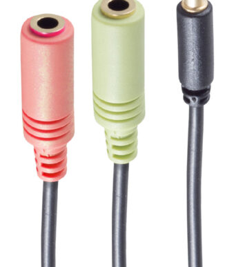 shiverpeaks BASIC-S Headset Y-adapter, 3,5 mm plug, zwart