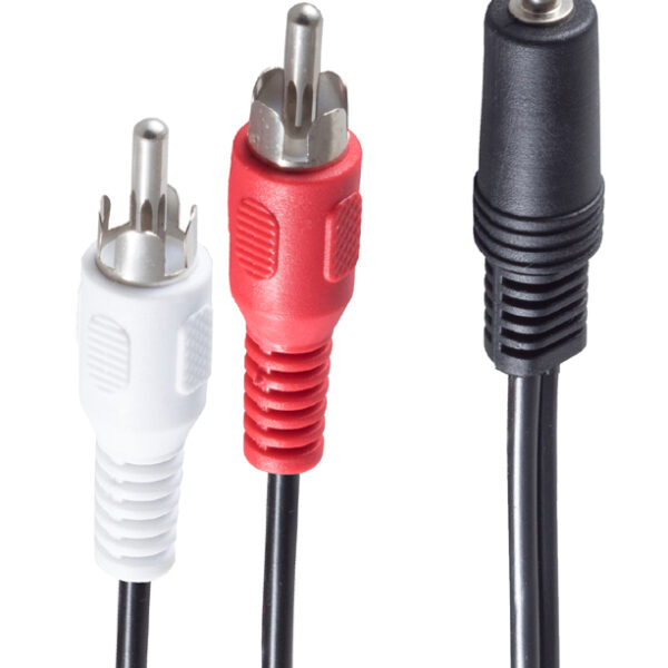 shiverpeaks BASIC-S audiokabel, 2 x Cinch-stekker - 3,5 mm Jack plug, 1,5 m
