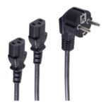 shiverpeaks BASIC-S Y-stroomkabel, zwart, 1,8 m