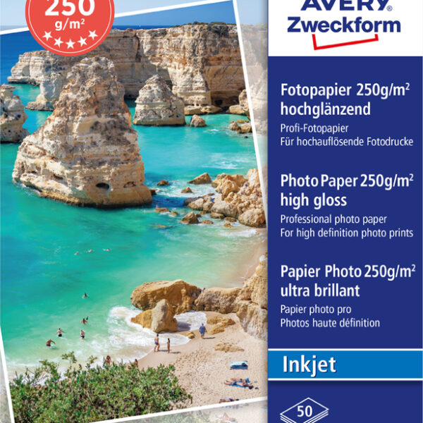 AVERY Zweckform inkjet fotopapier PREMIUM, 13 x 18 cm, wit, hoogglanzend