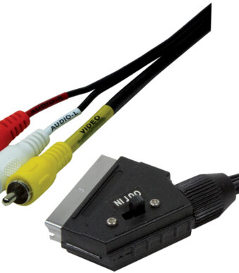 LogiLink scartkabel, scartstekker - 3x cinch stekker, 2,0 m