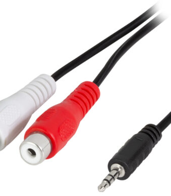 LogiLink audiokabel, 2 x Cinch-koppeling - 3,5 mm Jack-plug, 0,2 m