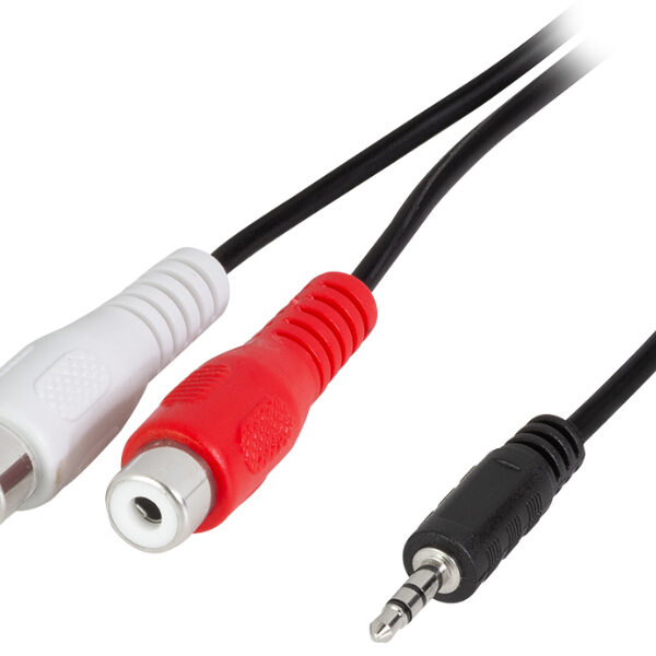 LogiLink audiokabel, 2 x Cinch-koppeling - 3,5 mm Jack-plug, 0,2 m