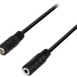 LogiLink audiokabel, stekker - koppeling, 3 m, zwart