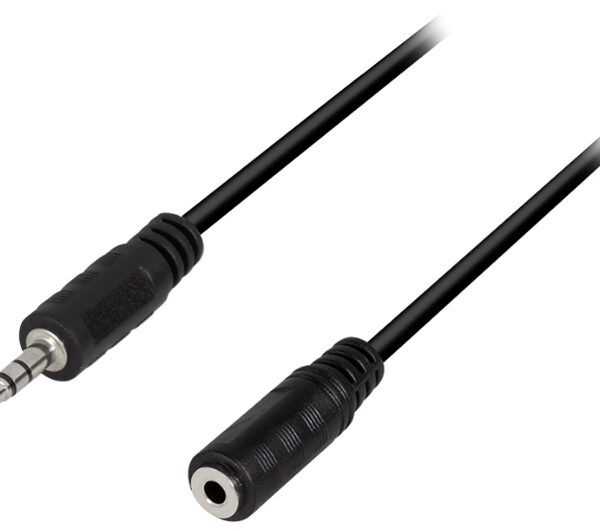 LogiLink audiokabel, stekker - koppeling, 3 m, zwart