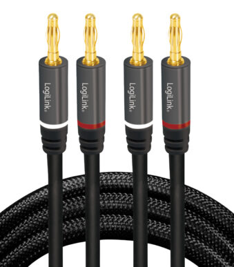 LogiLink luidsprekerkabel, 2 x 2 bananenstekkers, 3,0 m