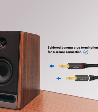 LogiLink luidsprekerkabel, 2 x 2 bananenstekkers, 3,0 m
