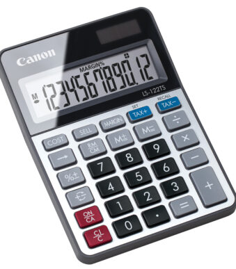Canon bureaurekenmachine LS-122 TS, solar-/ batterijvoeding