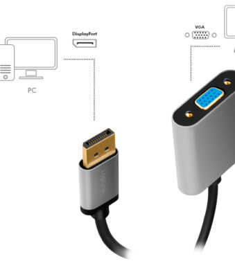 LogiLink DisplayPort - VGA adapterkabel, 0,15 m