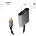 LogiLink Mini DisplayPort - HDMI adapterkabel, 0,15 m