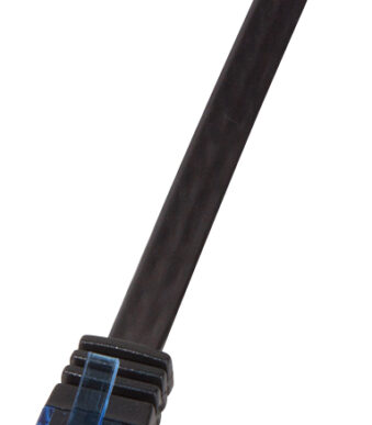LogiLink U/UTP vlakke-Patchkabel, Cat. 6, 0,25 m, zwart