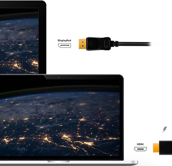 LogiLink HDMI kabel, HDMI-A + USB-A - DisplayPort-stekker
