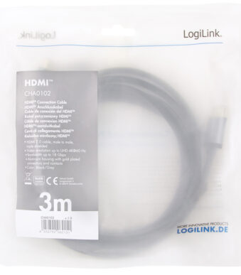 LogiLink HDMI kabel 2.0, A-stekker - A-stekker, 3,0 m