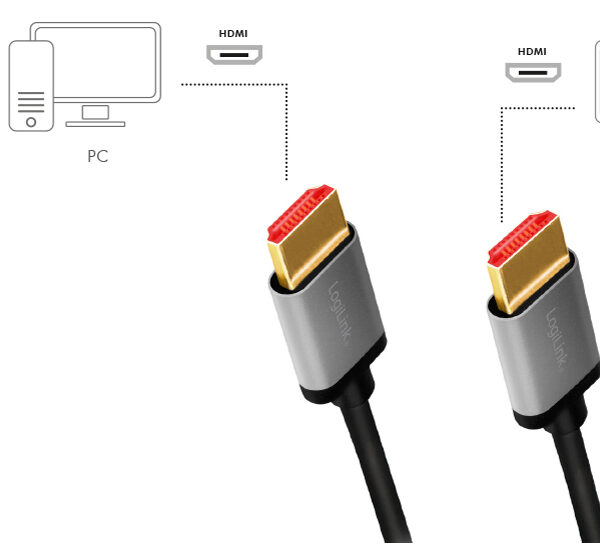 LogiLink HDMI kabel 2.1, A-stekker - A-stekker, 1,0 m