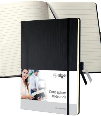 sigel notitieboek Conceptum, DIN A4+, gelinieerd, zwart
