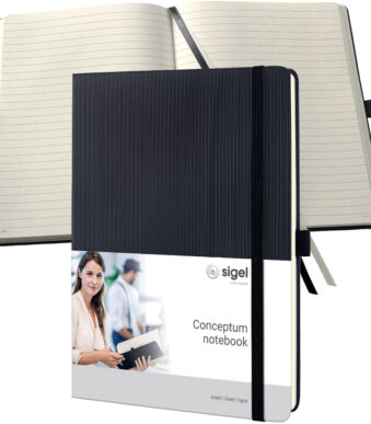 sigel notitieboek Conceptum, tabletformaat, gelinieerd, zwart